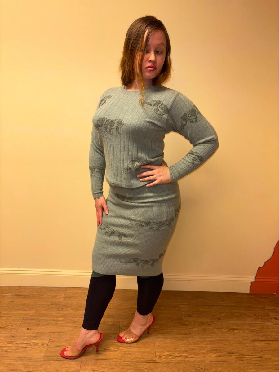 80s Krizia Panther Print Knit Set product image