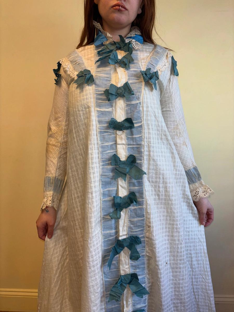 Victorian Dressing Gown with Blue Ribbons product image