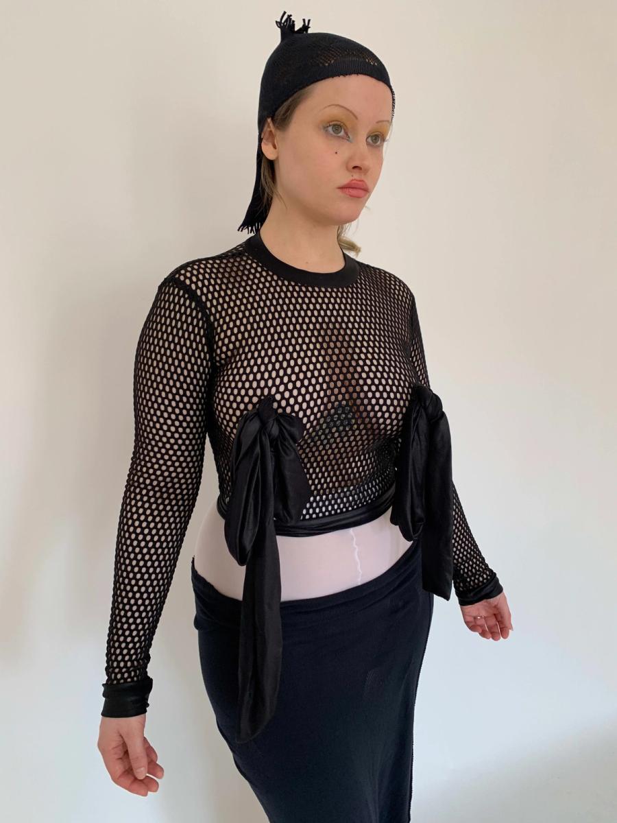 1980s Pam Hogg Boob Tie Fishnet Top  product image