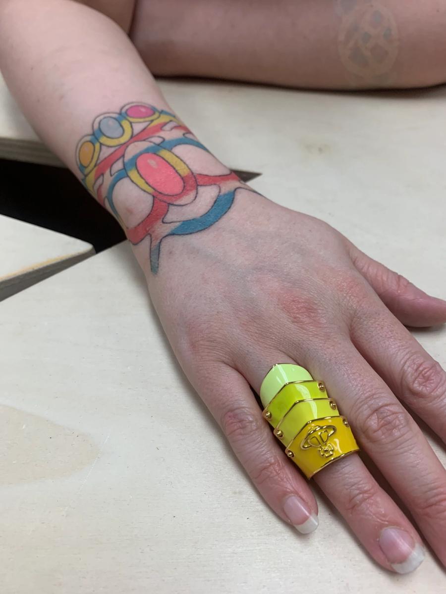 Vivienne Westwood Yellow Gradient Enamel Armor Ring product image