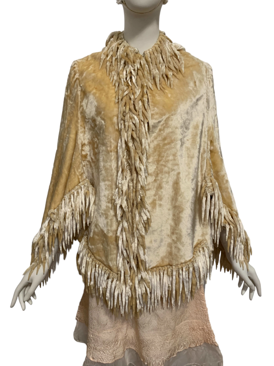 1880s Velveteen Mantle with Icicle Fringe product image