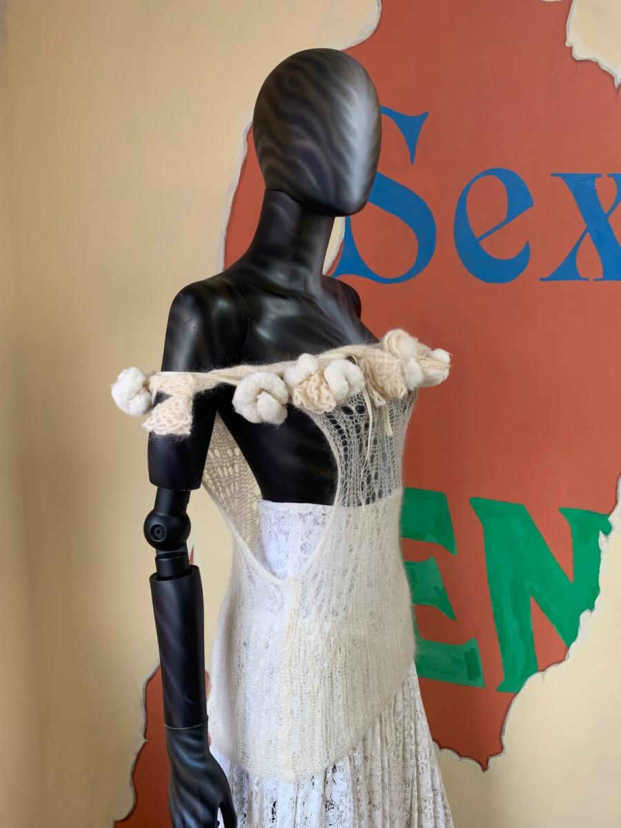 20,000,000 fragments Mohair Knit Top with Sculptural Neckline product image