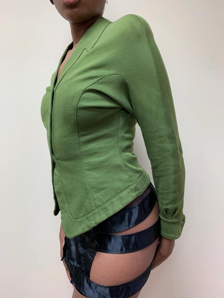 Thierry Mugler Green Cotton Blazer product image
