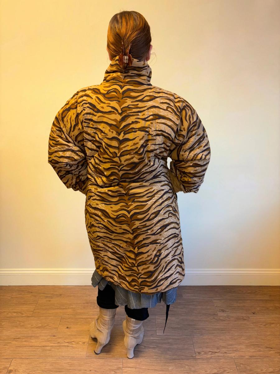 90s Norma Kamali Tiger Print Sleeping Bag Coat product image
