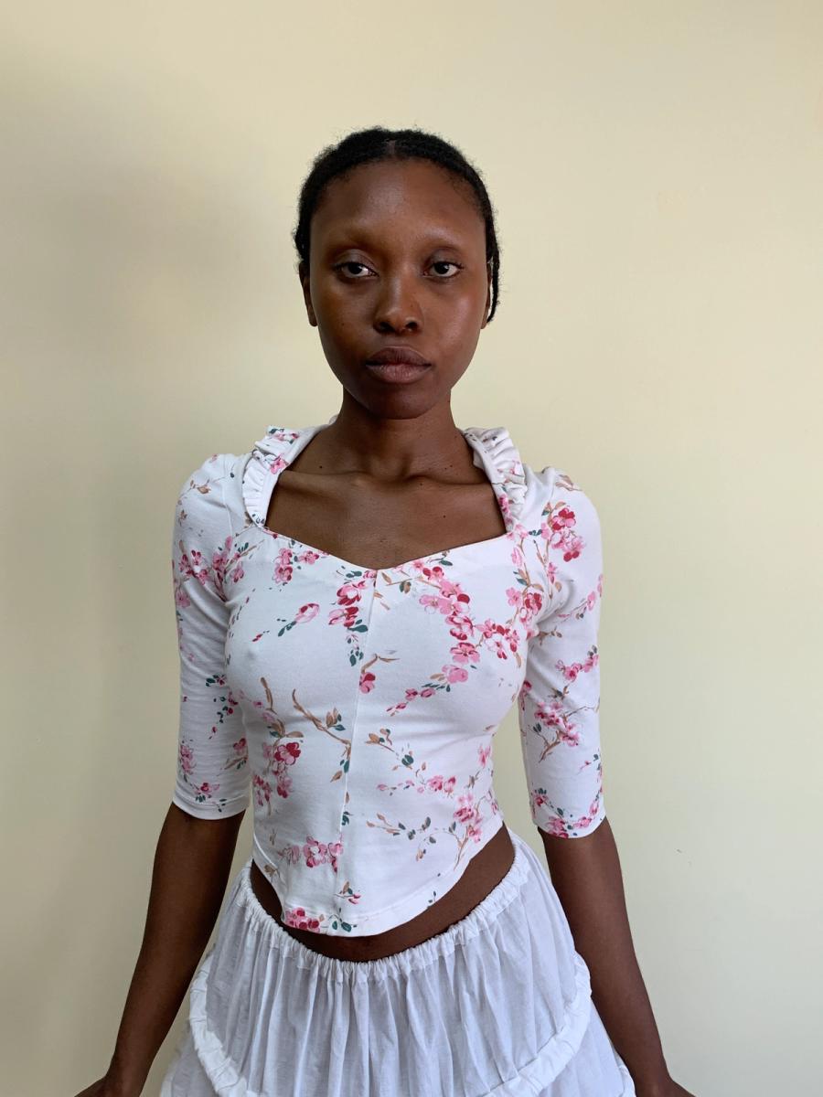 90s Vivienne Westwood Ruffle Cherry Blossom Top product image