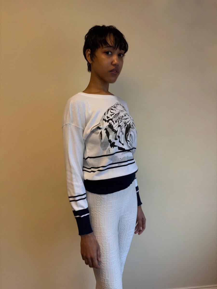 80s Krizia Hissing Big Cat Sweater product image