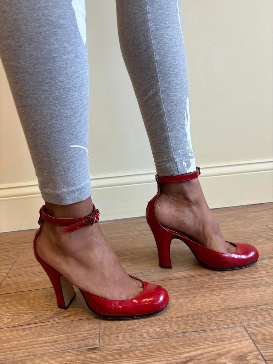 1980s Vivienne Westwood Almond- Toe Tart Red Pumps product image