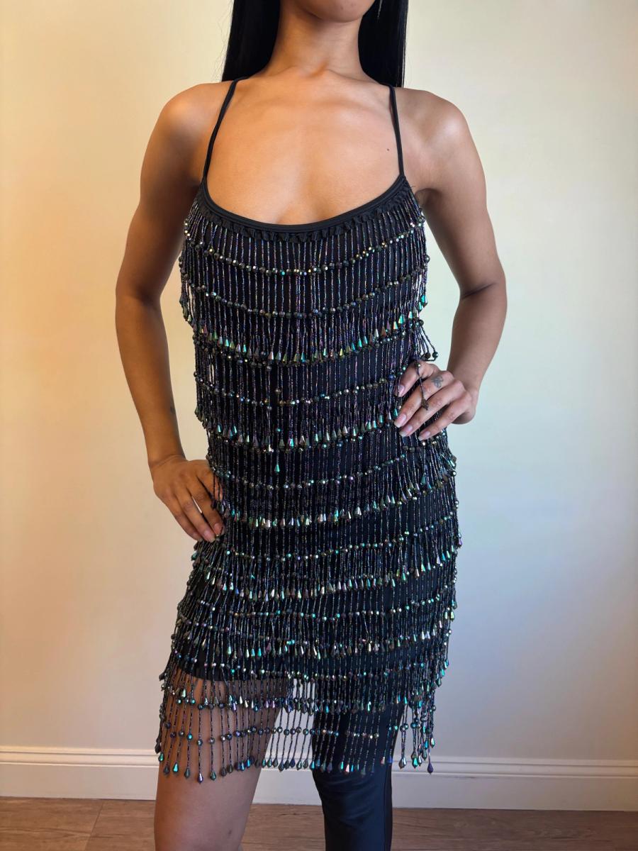 1980s Helen Storey Beaded Tassel Dress product image