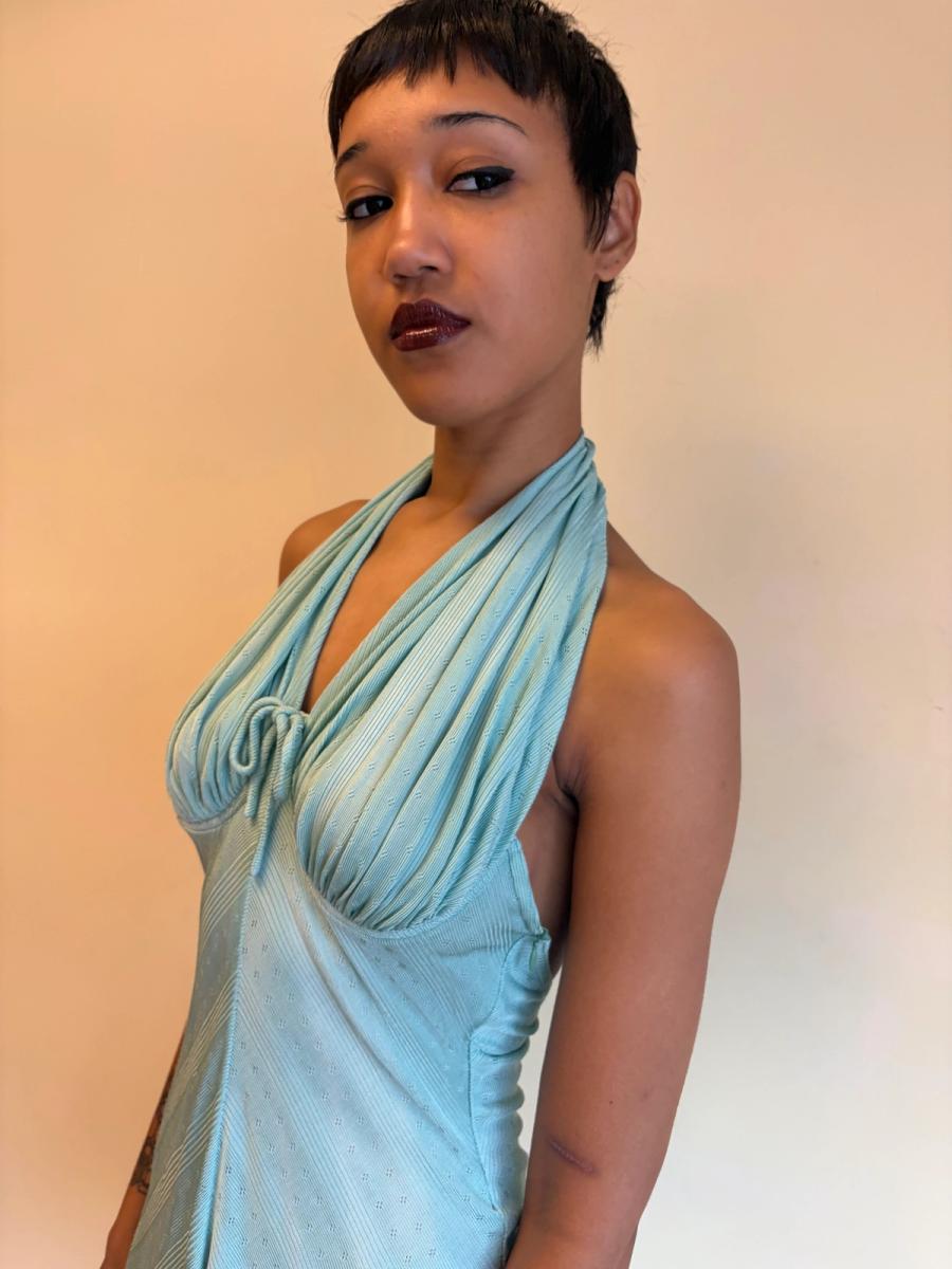 Vintage Chantal Thomass Aqua Halter Romper product image