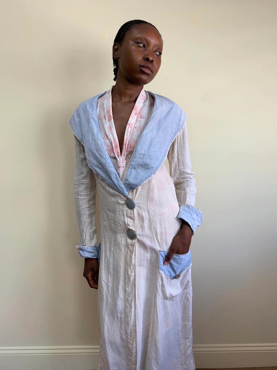 Edwardian Duster with Baby Blue Accents product image