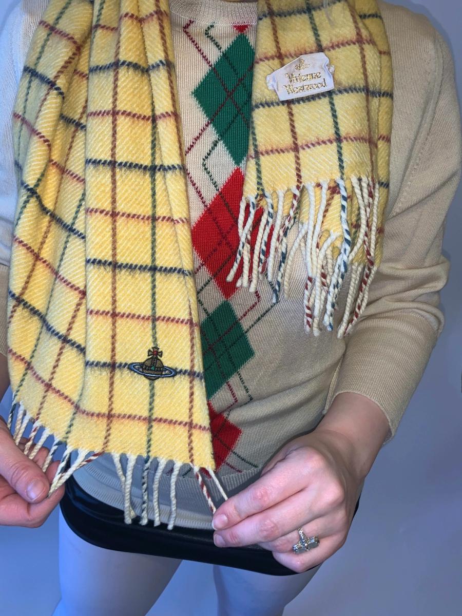 90s Vivienne Westwood Windowpane Plaid Scarf product image