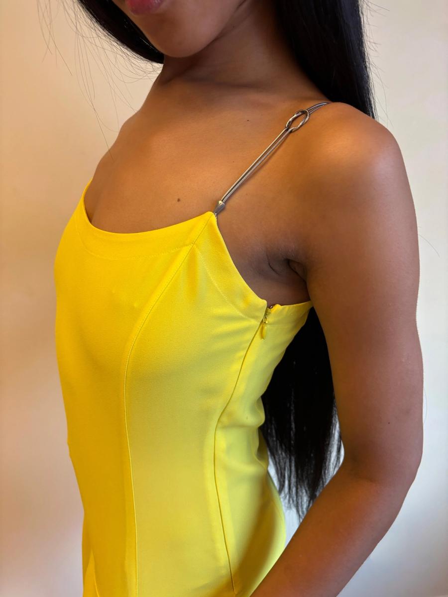Vintage La Perla Yellow Slip Dress with Metal Straps product image