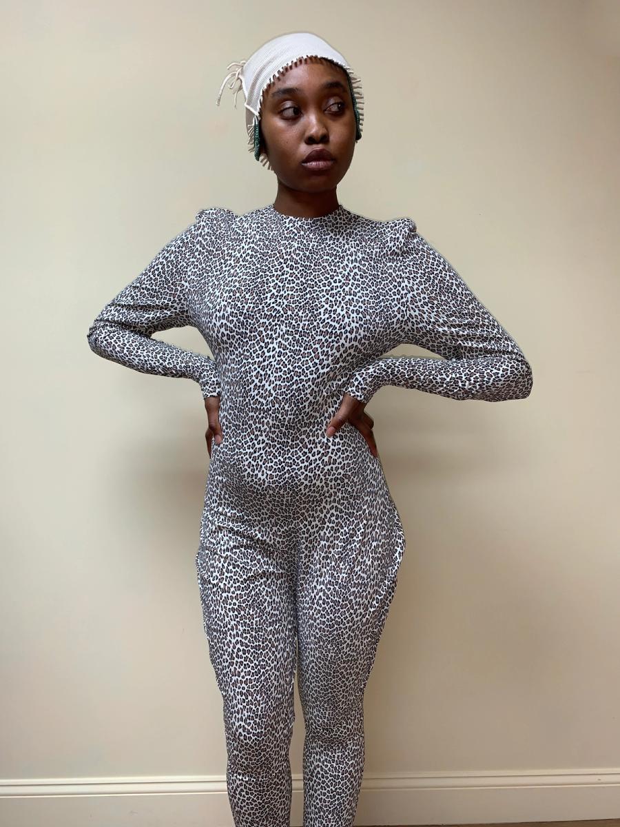 80s Norma Kamali Cheetah Print Bodysuit product image