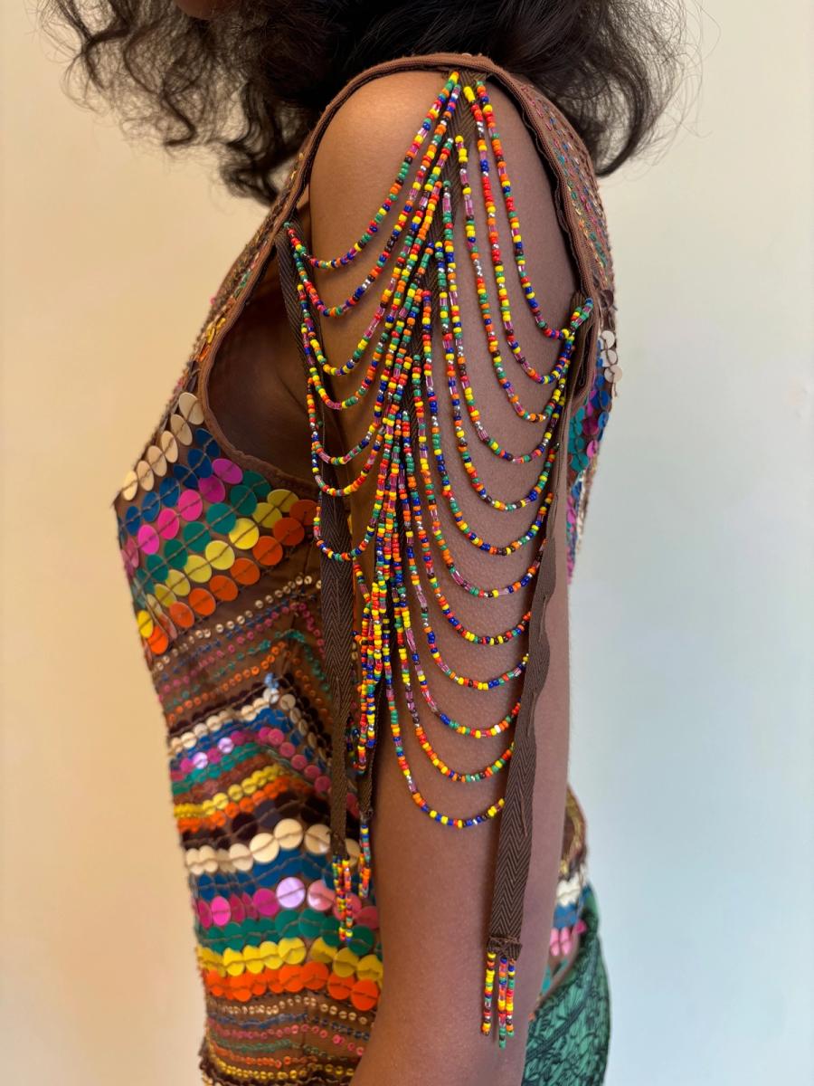 Italian Top with Beaded Sleeves product image