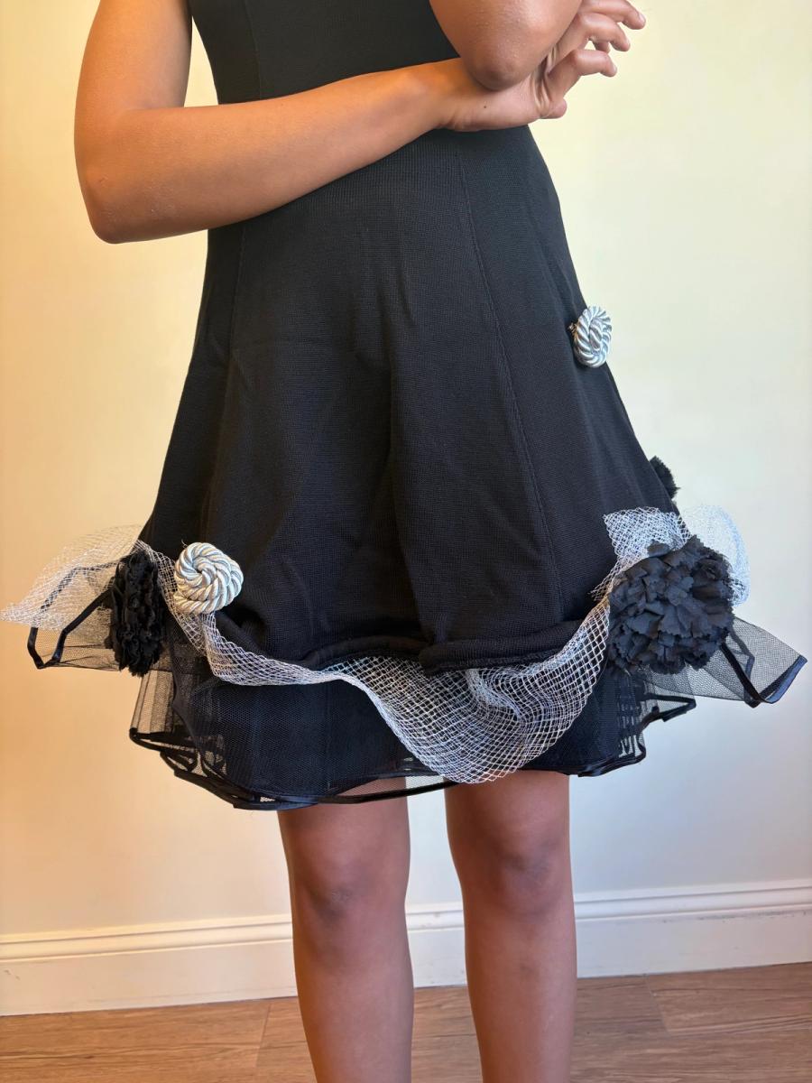 80s Atsuki Onishi Knit Dress with Crinoline and Brooches product image