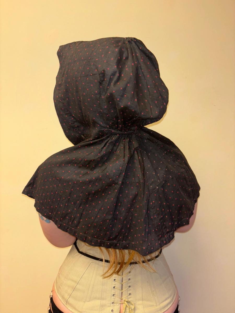 Antique Sunbonnet with Black & Red Dots product image