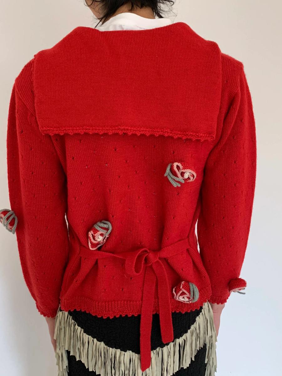 80s Atsuki Onishi Knit Floral Sweater product image