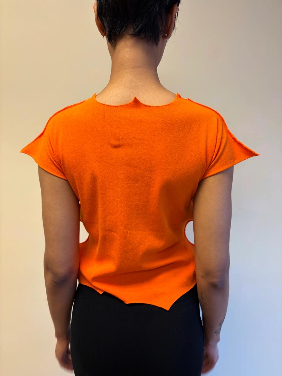 Issey Miyake APOC Jagged Hem Orange Top product image