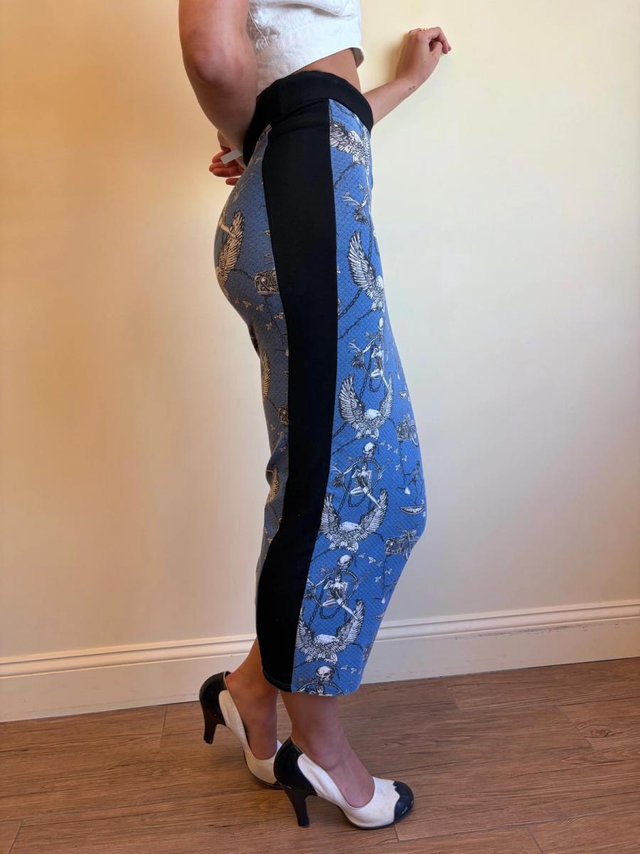 80s Junior Gaultier Biker and Pin-up Girl Hobble Skirt product image