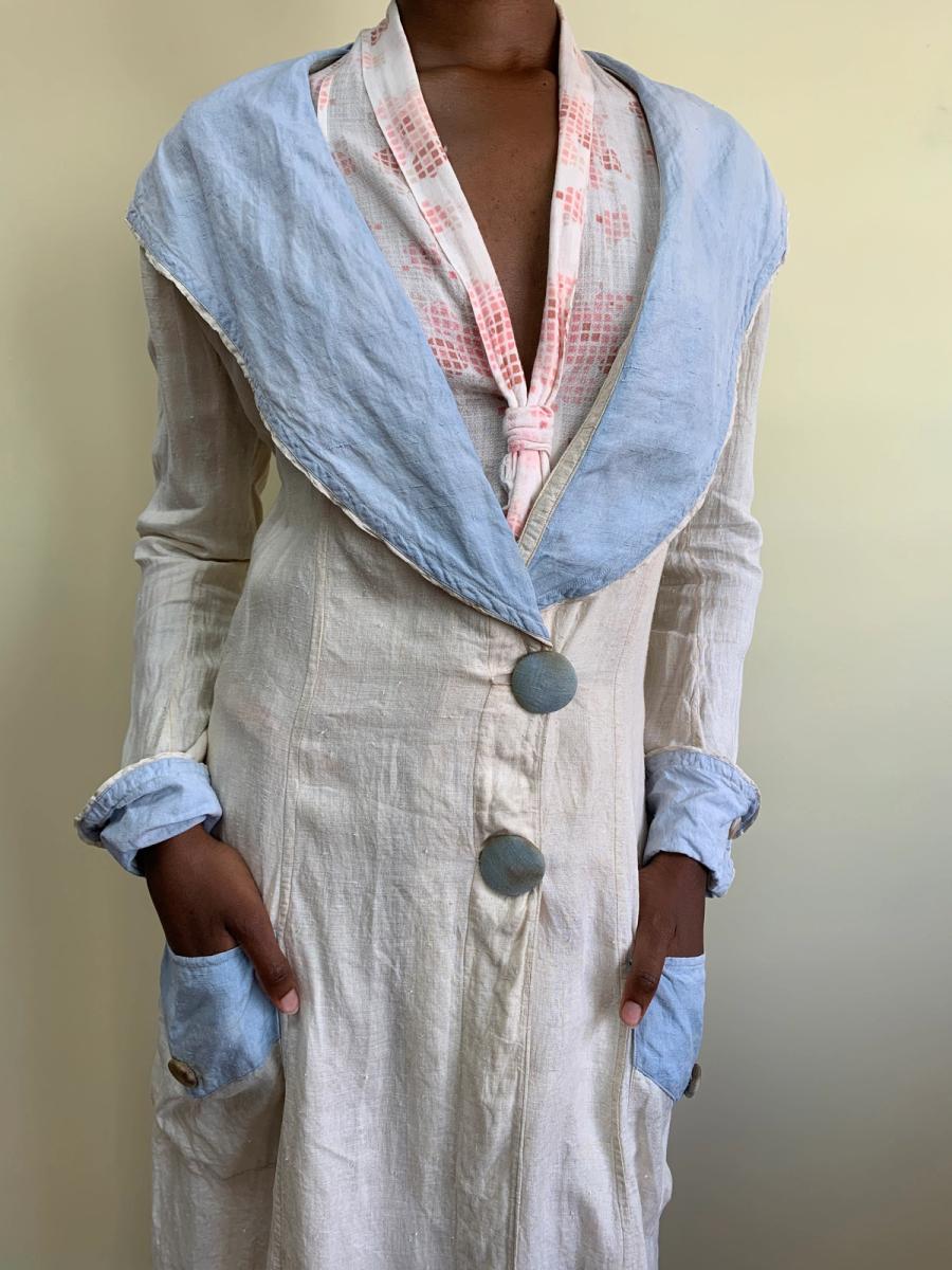 Edwardian Duster with Baby Blue Accents  product image