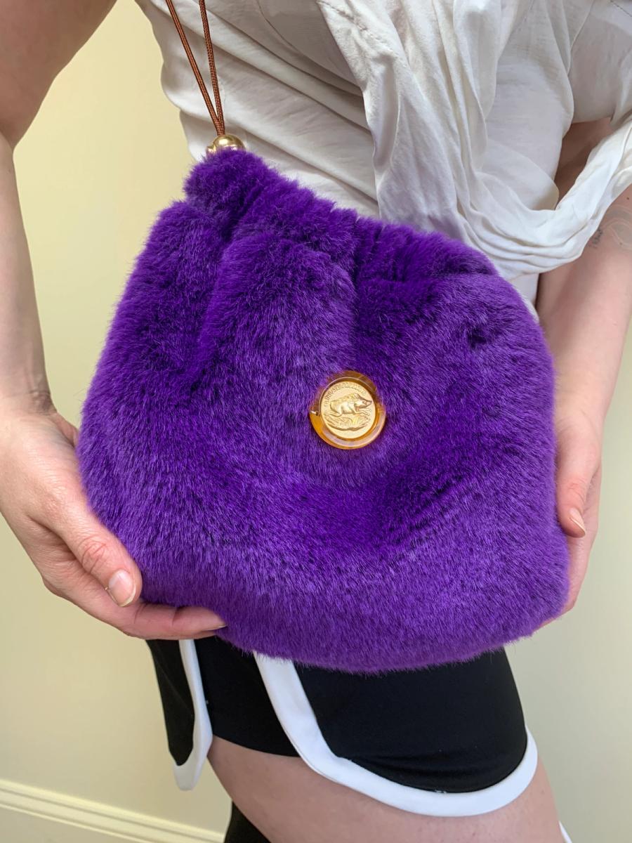 Theatre Products Faux Fur Purple Boar Purse product image