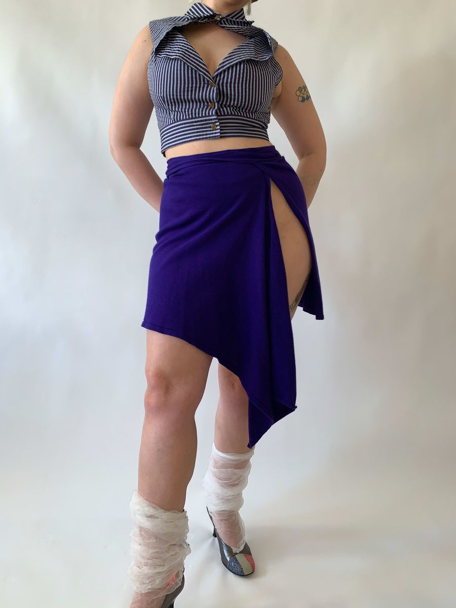 1980s Vivienne Westwood Asymmetrical Knit Wrap Skirt product image