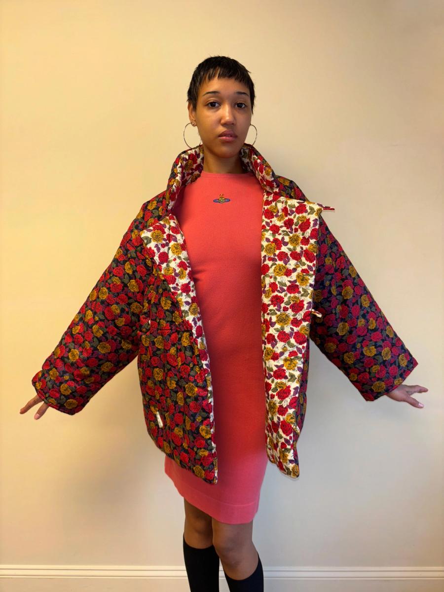 80s Norma Kamali Reversible Floral Coat product image