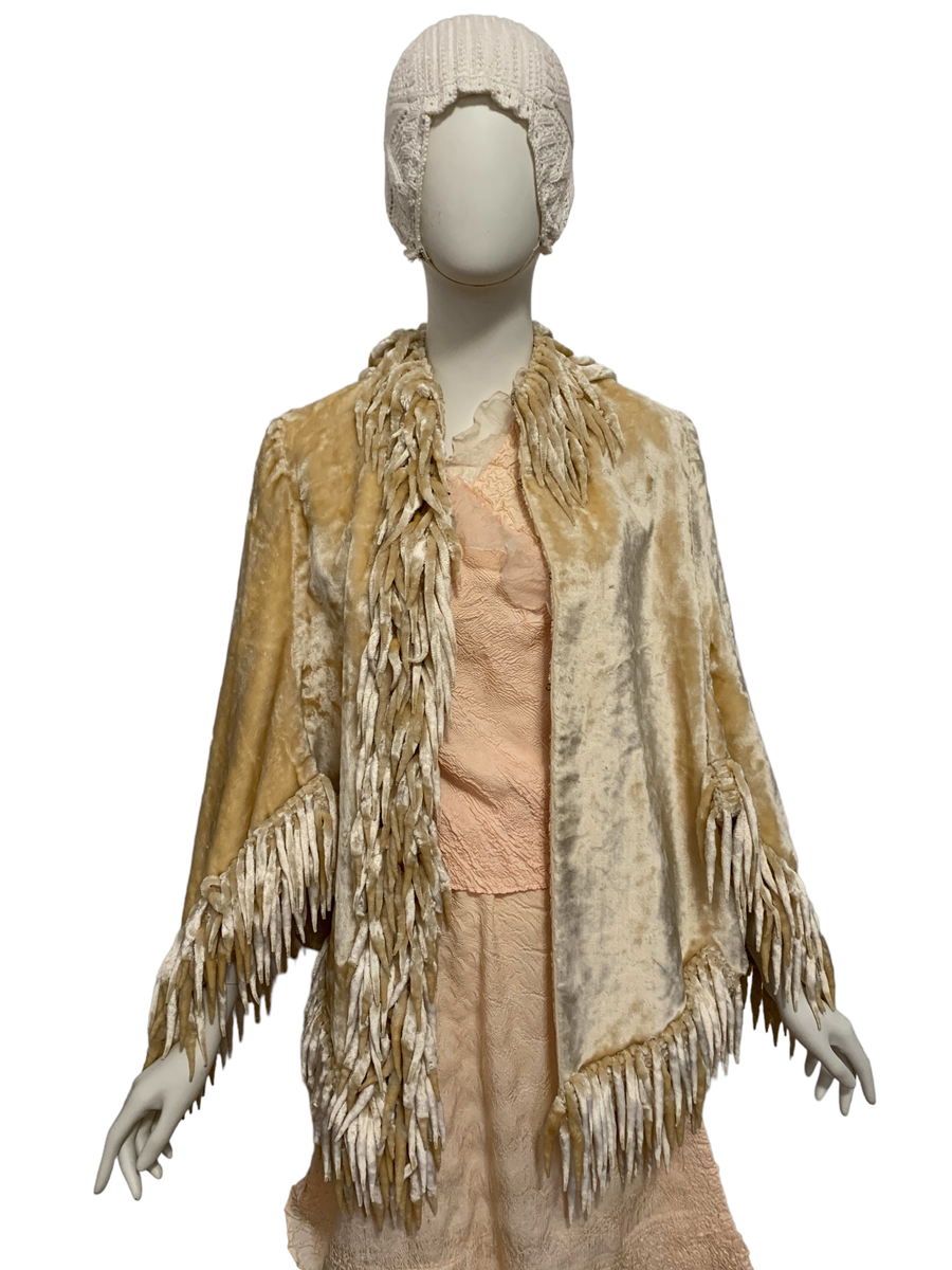 1880s Velveteen Mantle with Icicle Fringe product image