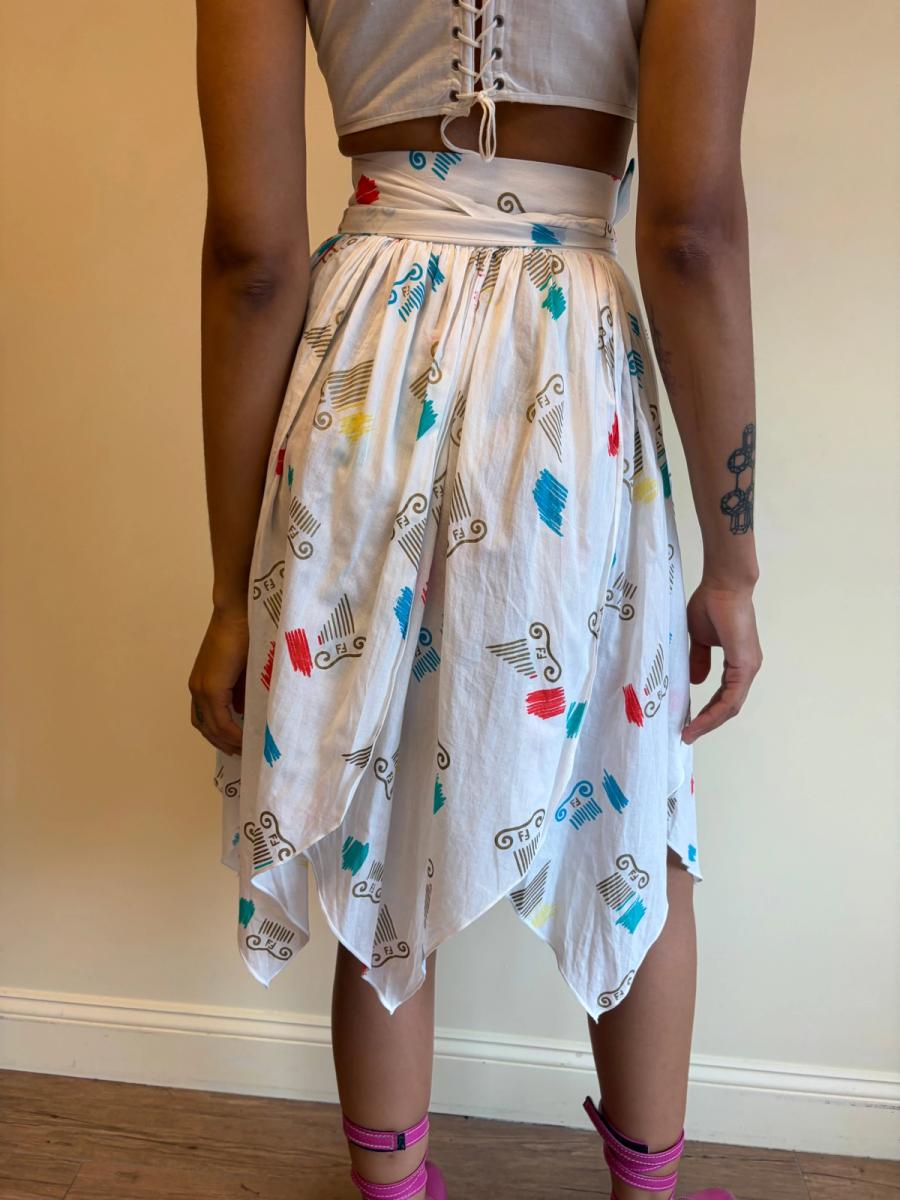 80s Fendi Jagged Hem Wrap Skirt product image