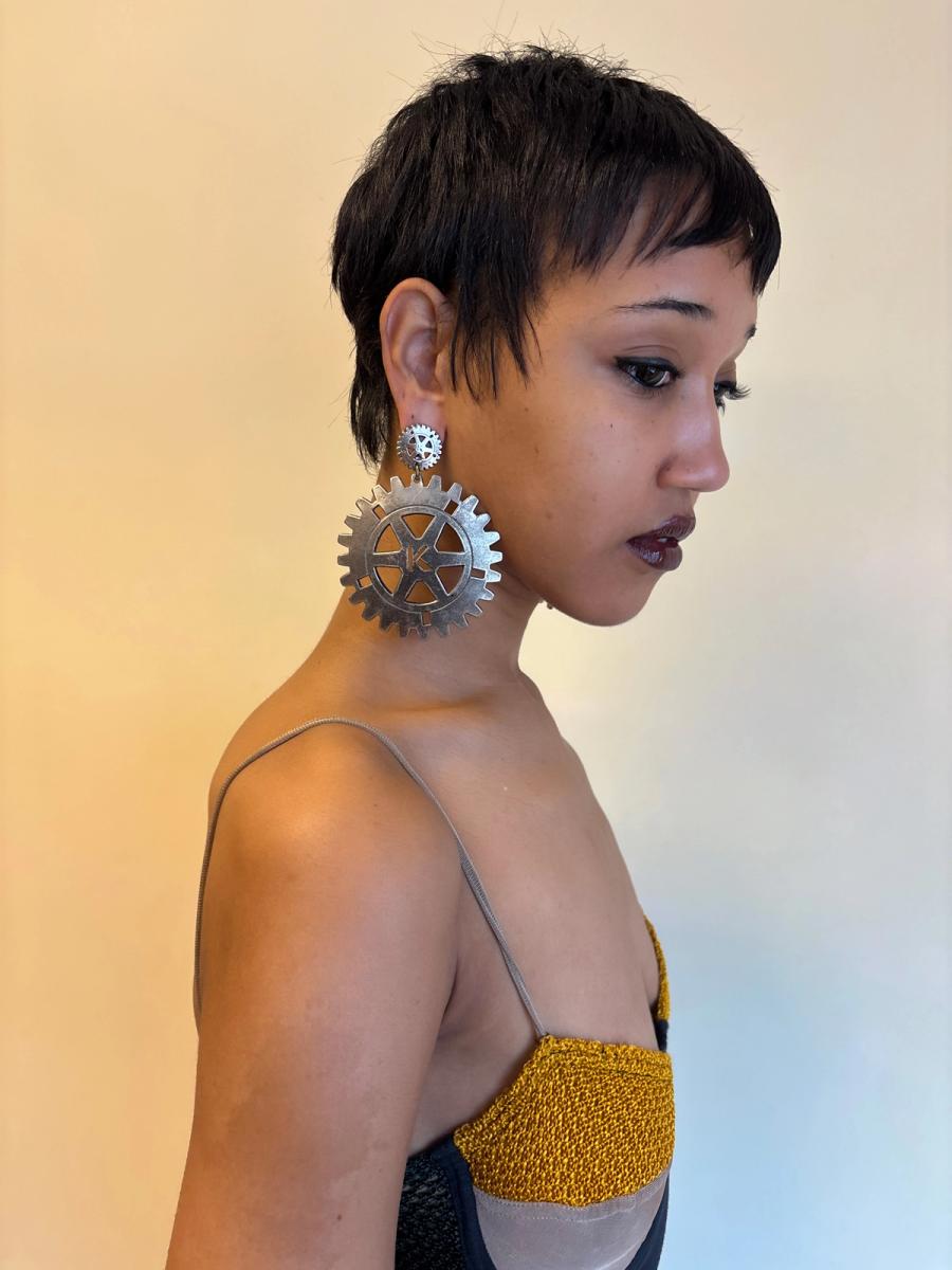 80s Krizia Gear Earrings product image