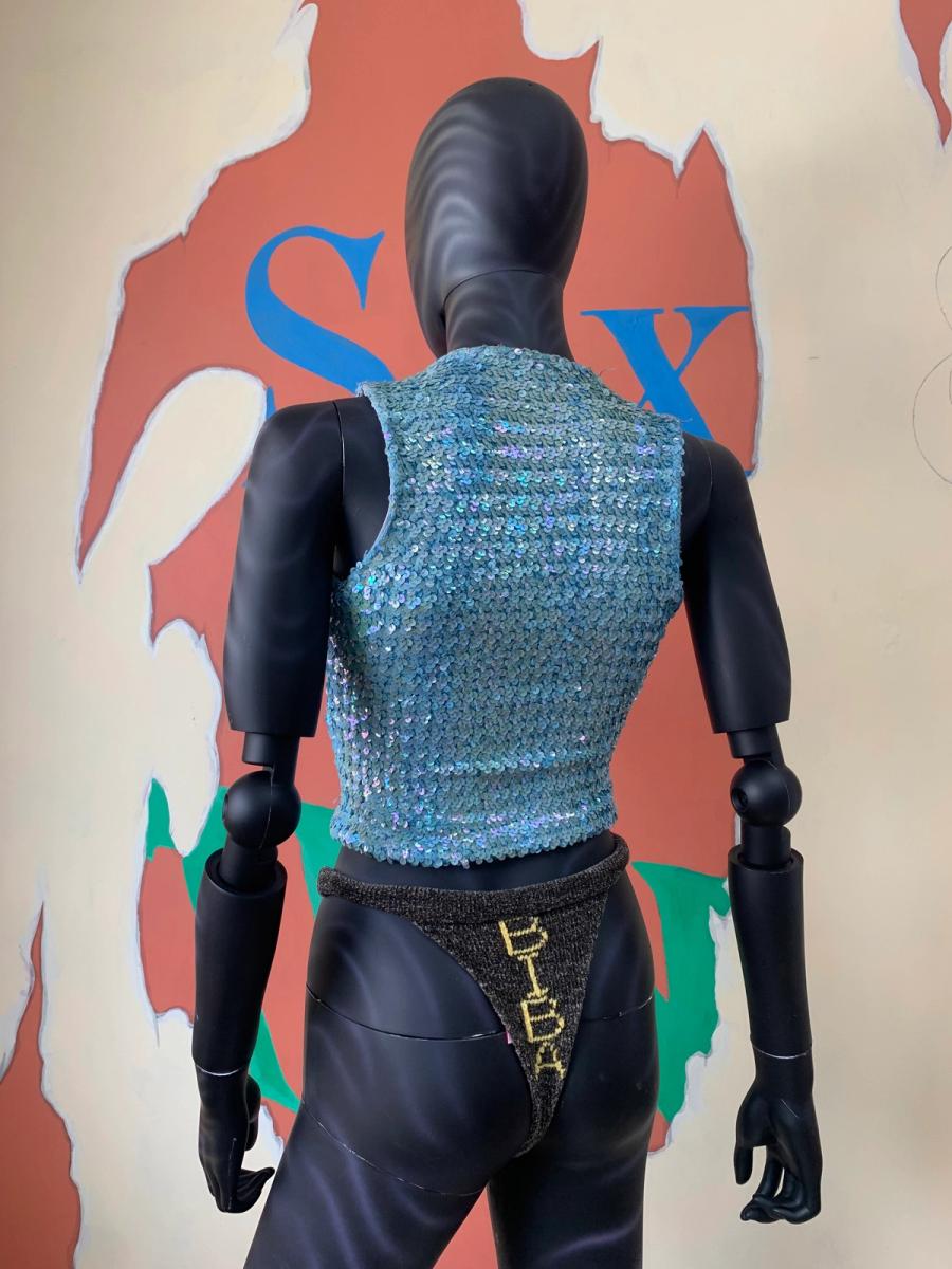 70s Biba Gelatin Sequin Gillet product image