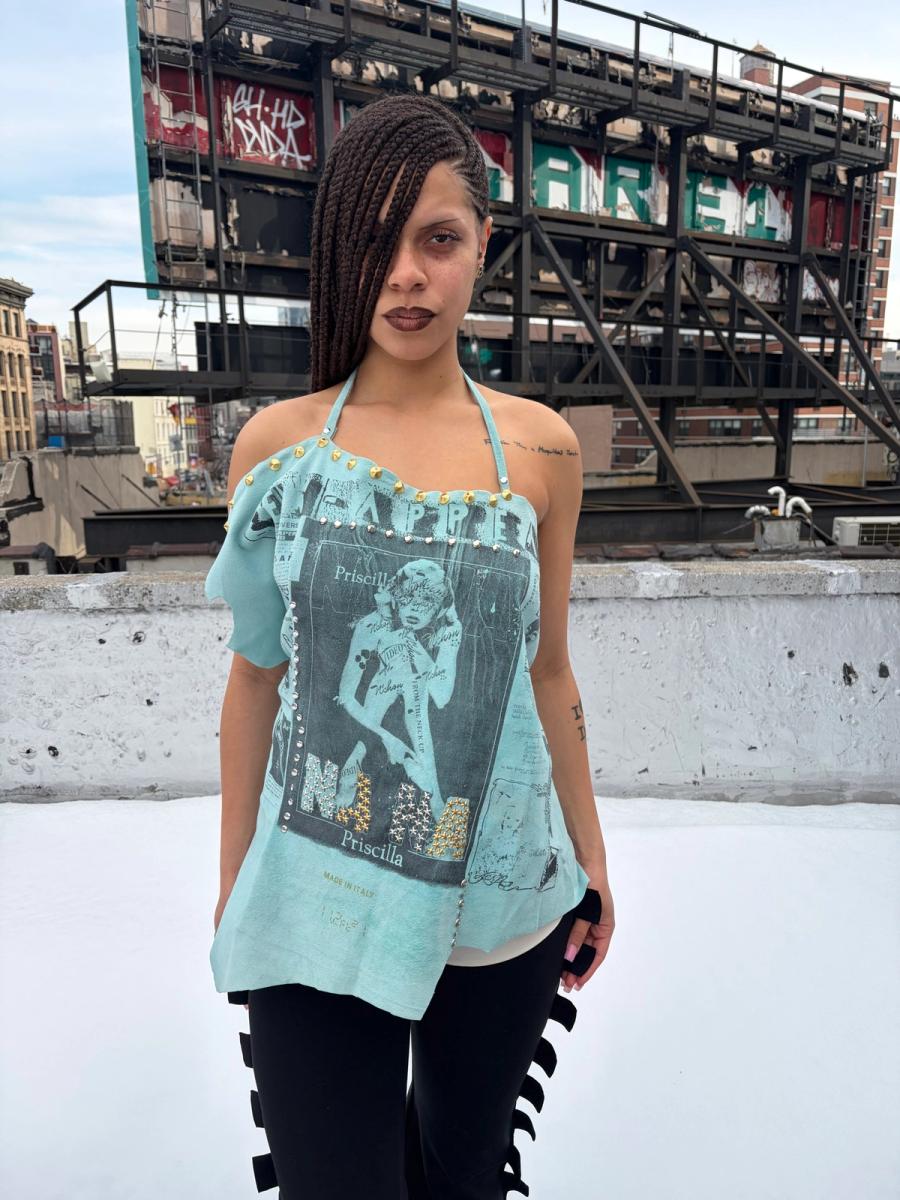 NANA Studded Turquoise Suede Halter product image