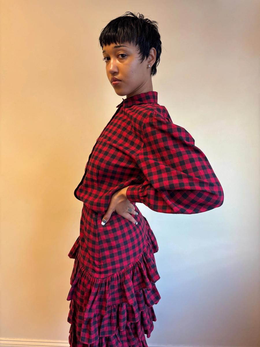 80s Norma Kamali Red Plain Set product image