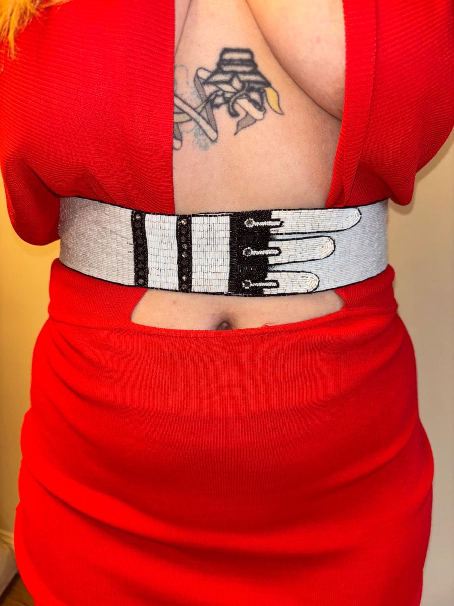 1920s Art Deco Tromp L'oeil Bugle Beaded Belt product image