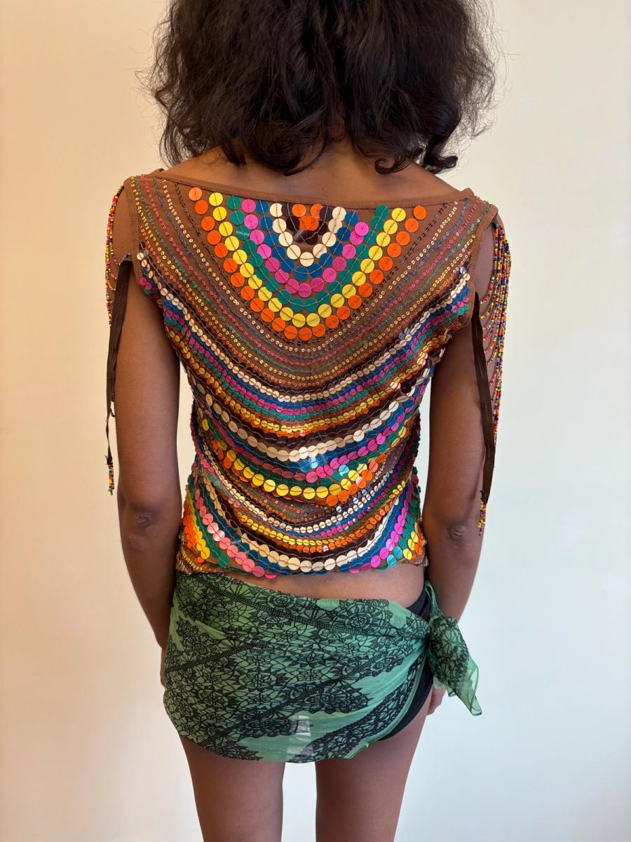 Italian Top with Beaded Sleeves product image