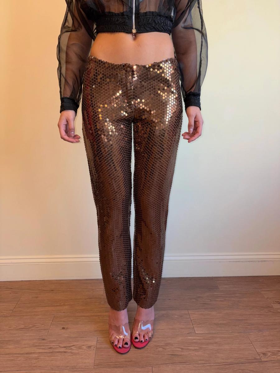Paco Rabanne Brown Sequin Pants product image