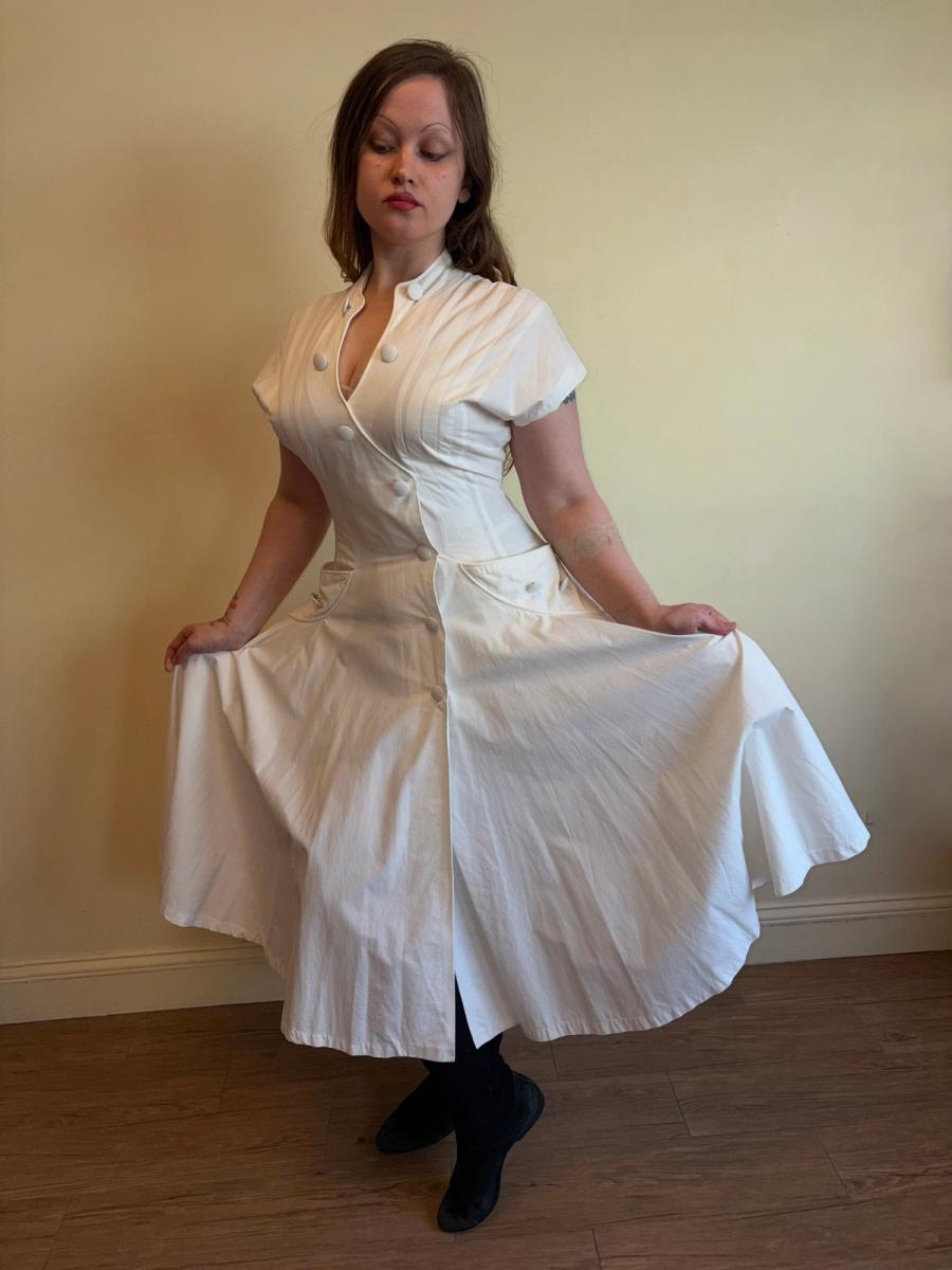 1980s Claude Petin Sweeping Fit & Flare Dress product image