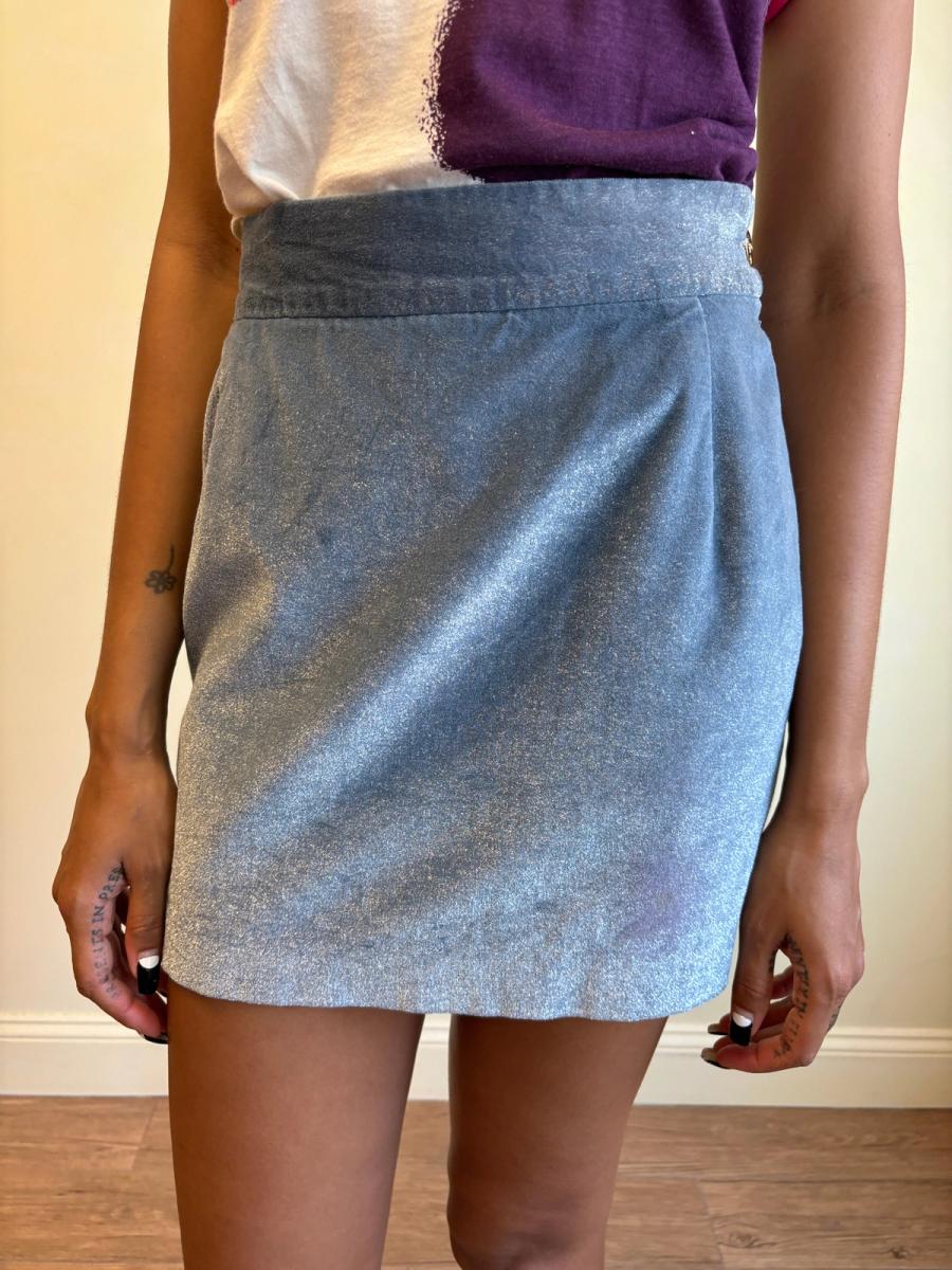 90s Vivienne Westwood Sparkly Velvet Mini Skirt product image