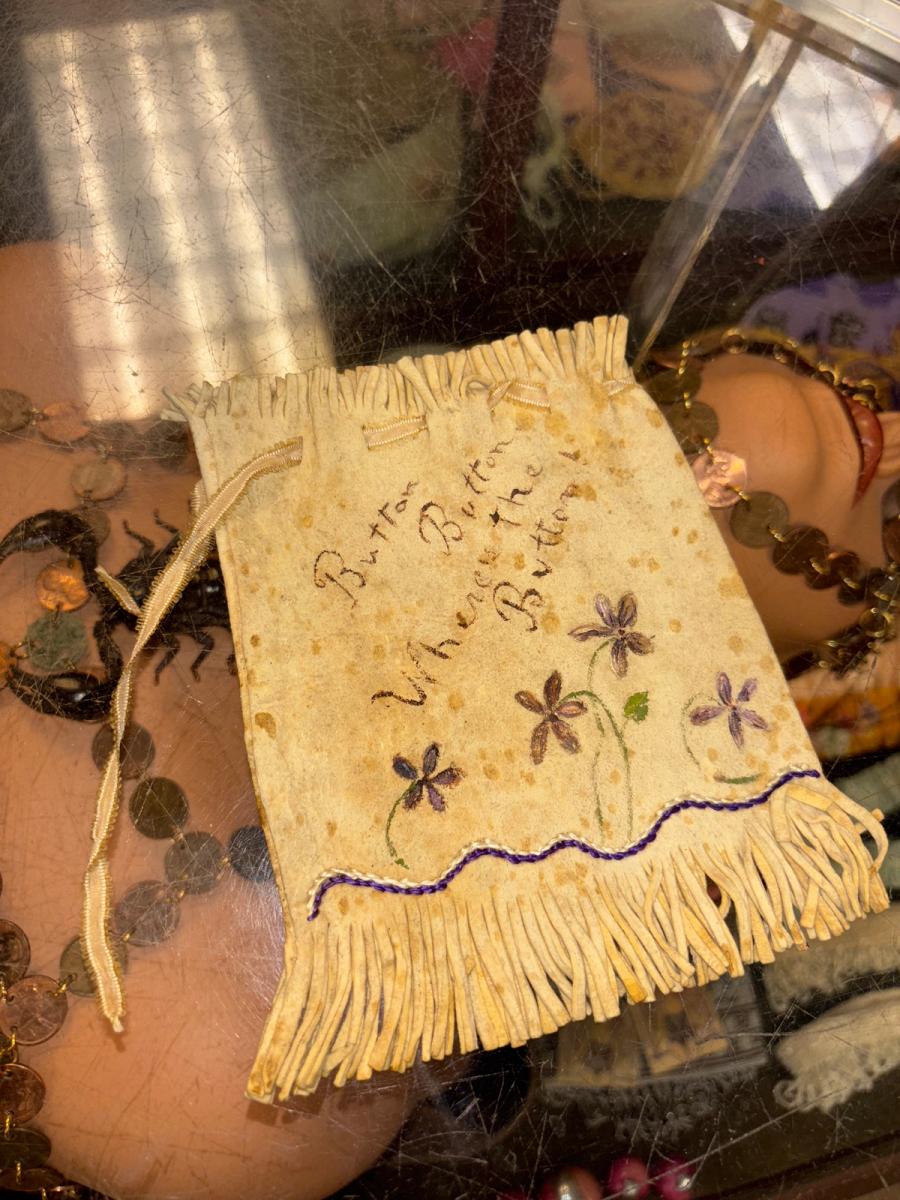 Antique Painted Suede Button Bag  product image