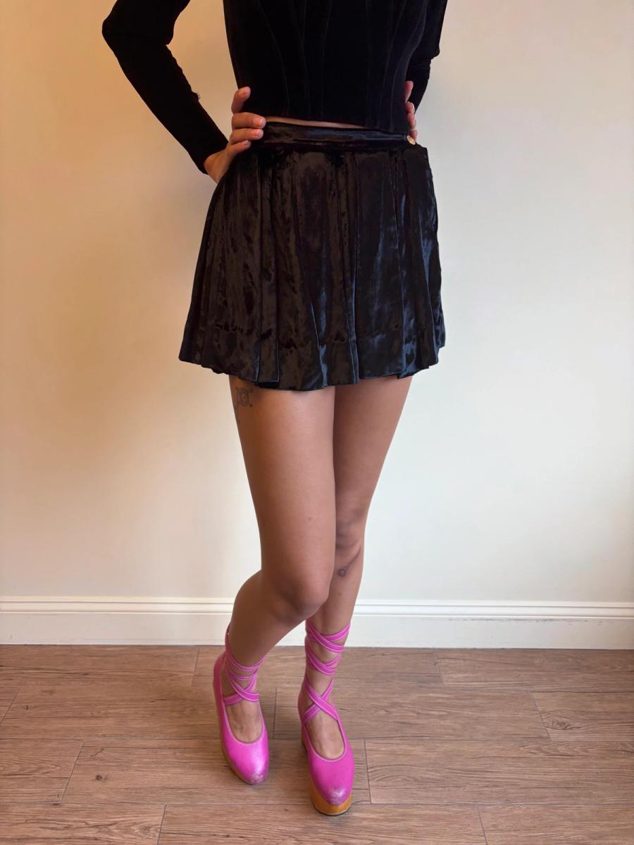 Vivienne Westwood Gold Label Panne Velvet Pleated Miniskirt  product image