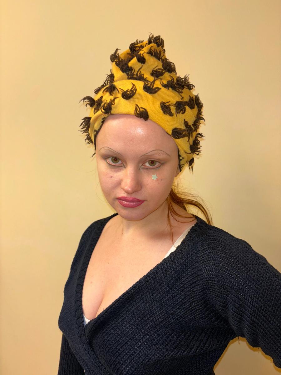 Vivienne Westwood 'Vive La Cocotte' Gold Label Knitwear Cheetah Tufted Hat product image