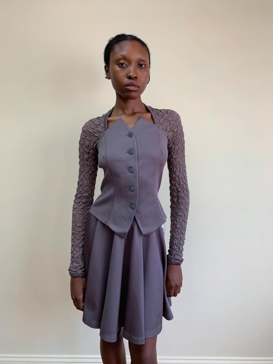 90s Chantal Thomass Brown Lace Set product image