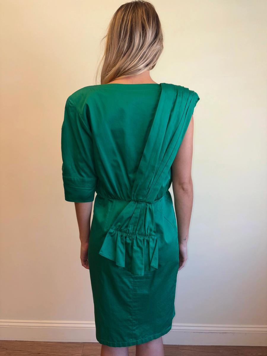 1980s Thierry Mugler Emerald Asymmetrical Dress  product image