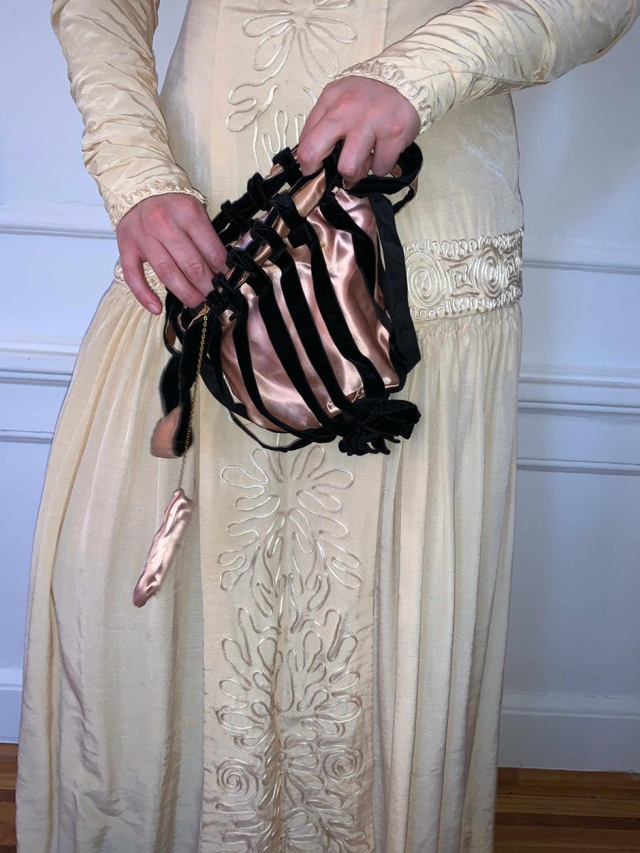 French Antique Bag Lot, Reticule Ribbonwork & Celluloid product image