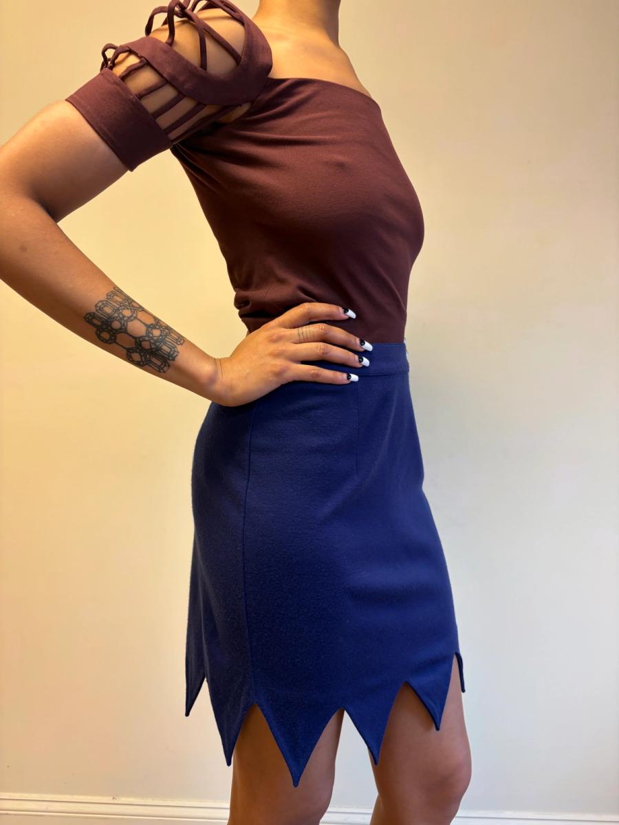 90s Chantal Thomass Purple Jagged Hem Skirt product image