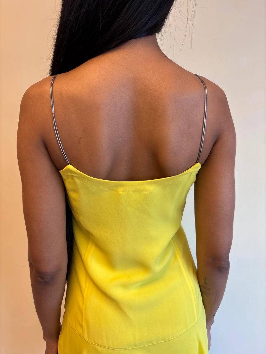 Vintage La Perla Yellow Slip Dress with Metal Straps product image