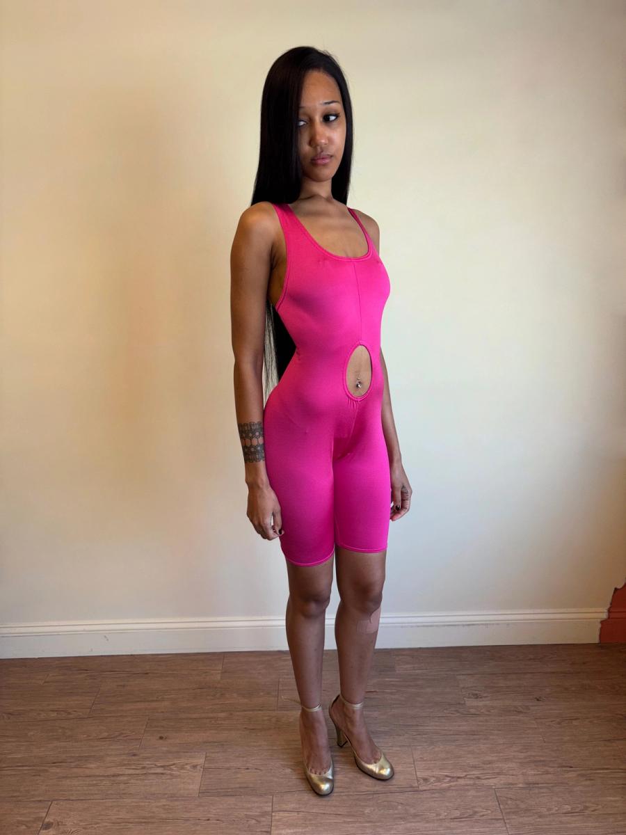 Vintage Chantal Thomass Cutout Hot Pink Jumpsuit product image