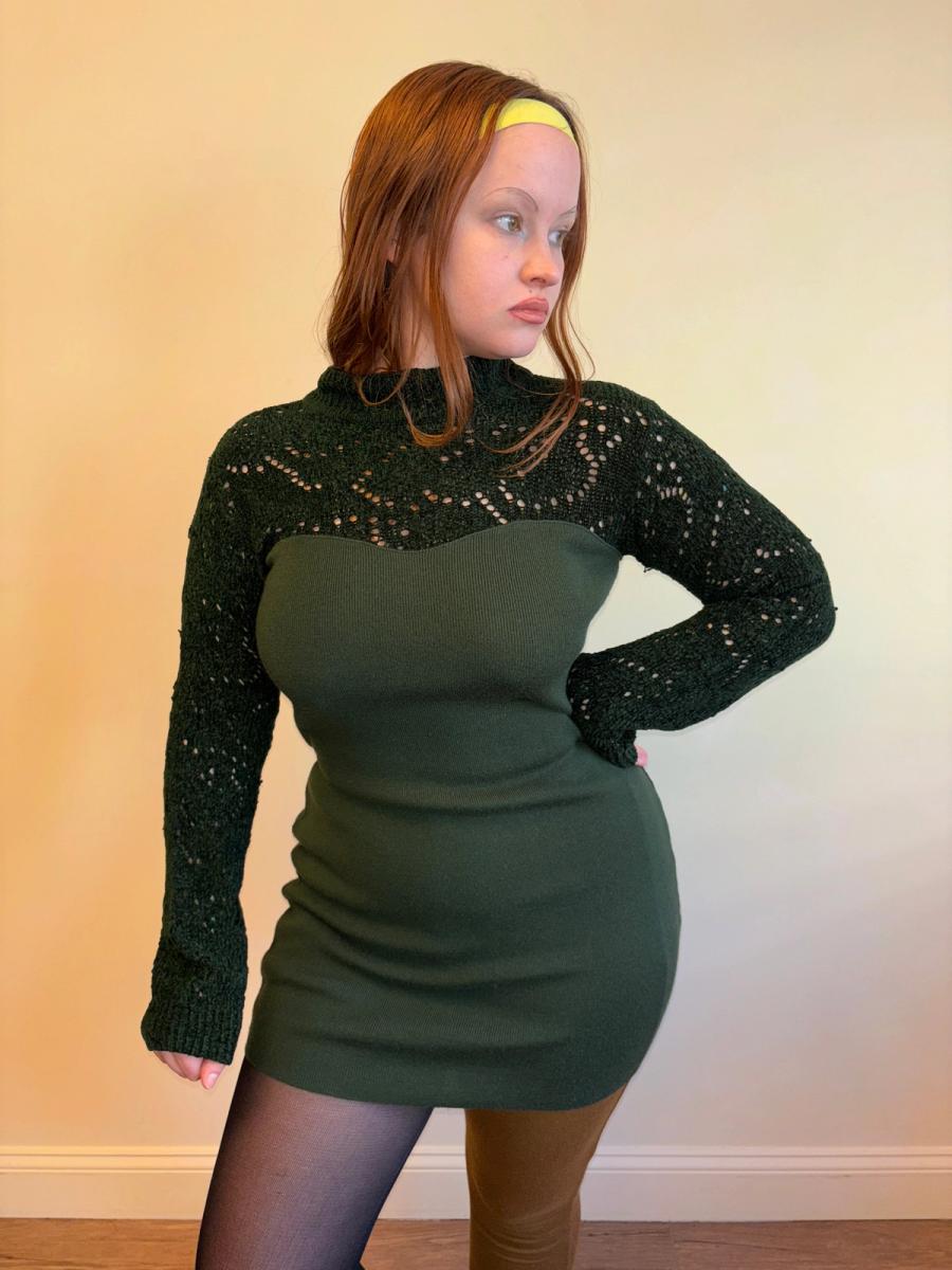 Vintage Chantal Thomass Green Chenille Dress product image