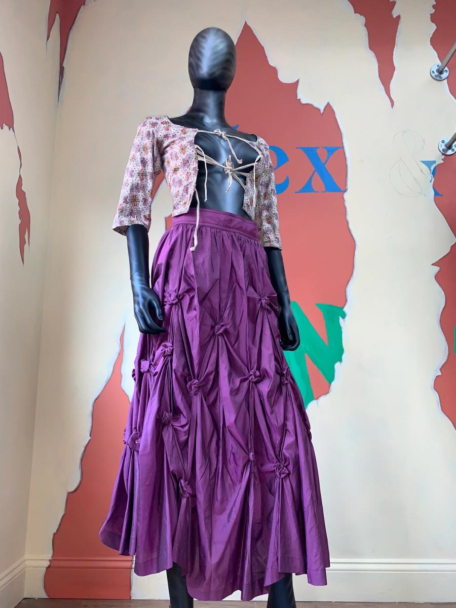 80s Kansai Yamamoto Scrunched Maxi Skirt product image