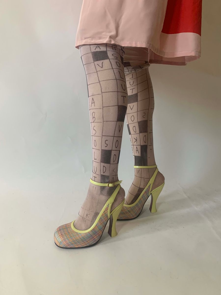 Vivienne Westwood Slingback Plaid Raffia Pumps product image